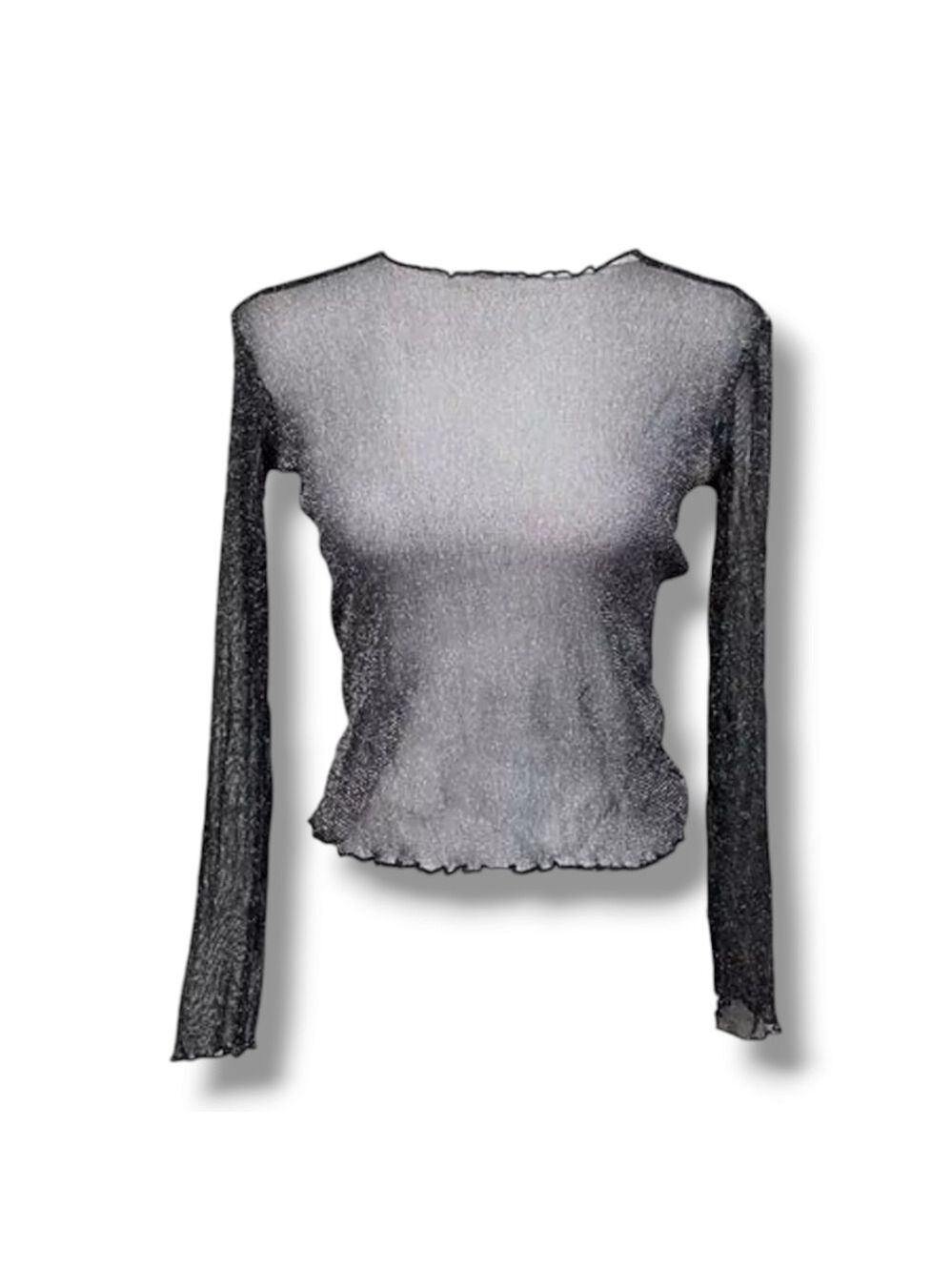 SEEK The Label Sheer Sparkly Black Top